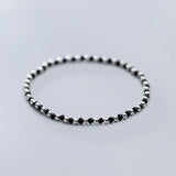 Crystal Ball Strand Bracelet 925 Sterling Silver Fine Jewelry Gift
