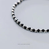 Crystal Ball Strand Bracelet 925 Sterling Silver Fine Jewelry Gift