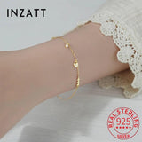 925 Silver 14K Plated Zircon Hearts Bracelet Wedding Jewelry