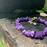 Natural Amethyst Bracelet Purple Stone Irregular Jewelry