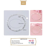 TrustDavis Sterling Silver Hollow Love Heart Chain Bracelet Women Lady Birthday