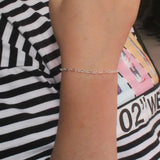 TrustDavis Sterling Silver Hollow Love Heart Chain Bracelet Women Lady Birthday