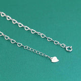 TrustDavis Sterling Silver Hollow Love Heart Chain Bracelet Women Lady Birthday