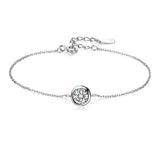 Trustdavis 925 Silver Round CZ Bracelet for Women Gift