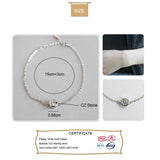 Trustdavis 925 Silver Round CZ Bracelet for Women Gift