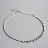 925 Silver Punk Splicing Chain Bracelet Women Classic Party Jewelry