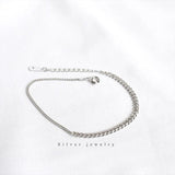 925 Silver Punk Splicing Chain Bracelet Women Classic Party Jewelry