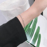 925 Silver Punk Splicing Chain Bracelet Women Classic Party Jewelry