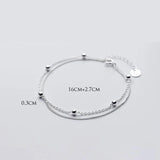 925 Silver Double Layer Beads Bracelet for Women