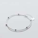925 Silver Double Layer Beads Bracelet for Women