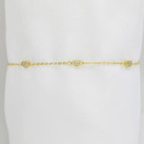925 Silver Plated Heart Chain Bracelet For Women Charm Jewelry