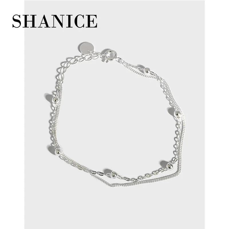 SHANICE S925 Double Layer Bracelet Student Female Bracelet Chain