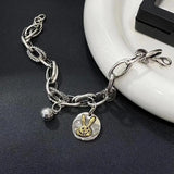 925 Silver Round Rabbit Vintage Bracelet