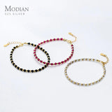 925 Sterling Silver Crystal Strand Bracelet for Women