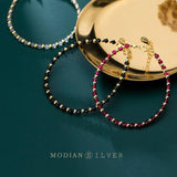 925 Sterling Silver Crystal Strand Bracelet for Women