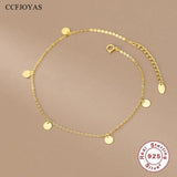 925 Silver 14K Gold-plated Mini Disc Bracelet for Women
