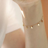 925 Silver 14K Gold-plated Mini Disc Bracelet for Women