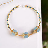Aquamarine Beaded Bracelet for Women Jewelry