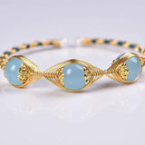 Aquamarine Beaded Bracelet for Women Jewelry