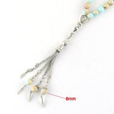 Natural Agate Stone Tasbih Muslim Prayer Beads Bracelet 8mm
