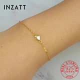 925 Silver Heart Chain Bracelet 14K Women Fine Jewelry