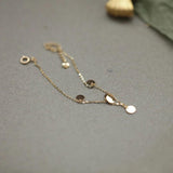 925 Sterling Silver Round Charm Bracelet 14K for Women