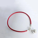 925 Bell Charm Red Rope Bracelet Red Thread Hand Line String