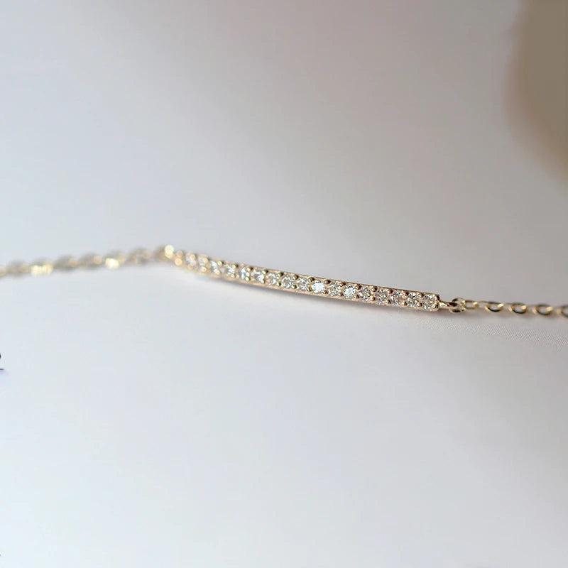 925 Sterling Silver Zircon Chain Bracelet Punk Fine Jewelry