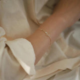 925 Silver 14K Flower Bracelet Women Fine Jewelry