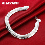 925 Silver Flat Snake Chain Bracelet 10MM