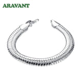 925 Silver Flat Snake Chain Bracelet 10MM