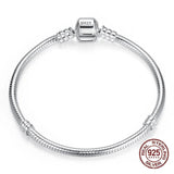 925 Sterling Silver Charm Chain Bracelet Party Wedding Jewelry