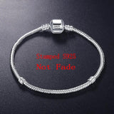 925 Sterling Silver Charm Chain Bracelet Party Wedding Jewelry