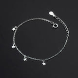 925 Silver Small Stars Chain Bracelets For Women Party Gothic Girl