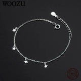 925 Silver Small Stars Chain Bracelets For Women Party Gothic Girl