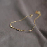 925 Silver Wave Zircon Charm Bracelet 14k Plated Teen Jewelry