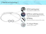 925 Sterling Silver Infinity Bracelet with Crystal Beads