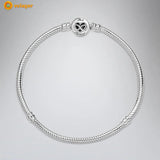 925 Silver Heart Infinity Clasp Bracelet Women DIY Jewelry