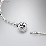 925 Silver Heart Infinity Clasp Bracelet Women DIY Jewelry