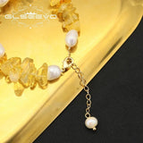 Pearl Citrine Pendant Bracelet Wedding Jewelry