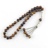 Natural Stone Tiger Eye 33 Prayer Beads Tasbih Bracelet
