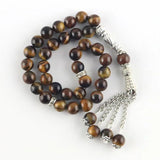 Natural Stone Tiger Eye 33 Prayer Beads Tasbih Bracelet