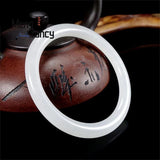 Hetian Sheep Fat Jade Round Bangle Bracelet Women