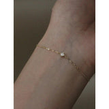 925 Silver Bracelet with Single Zircon, Summer Jewelry Gift