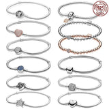 925 Silver Buckle Clasp Bracelet for DIY Charm Beads