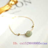 Hetian Jade Donut Bracelet Amulet Charm Jewelry 925 Silver
