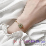 Hetian Jade Donut Bracelet Amulet Charm Jewelry 925 Silver
