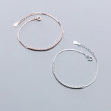925 Sterling Silver Women's Bracelet Accessoire Female Inlay