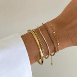 925 Sterling Silver Double Layer Adjustable Bracelet For Women