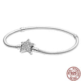 925 Sterling Silver Heart Button Disc Bracelet for Charm Beads